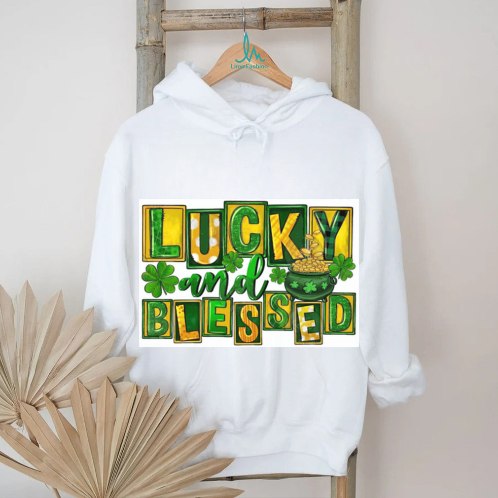 Lucky and Blessed Patchwork St. Patrick’s Day Pot of Gold T Shirt