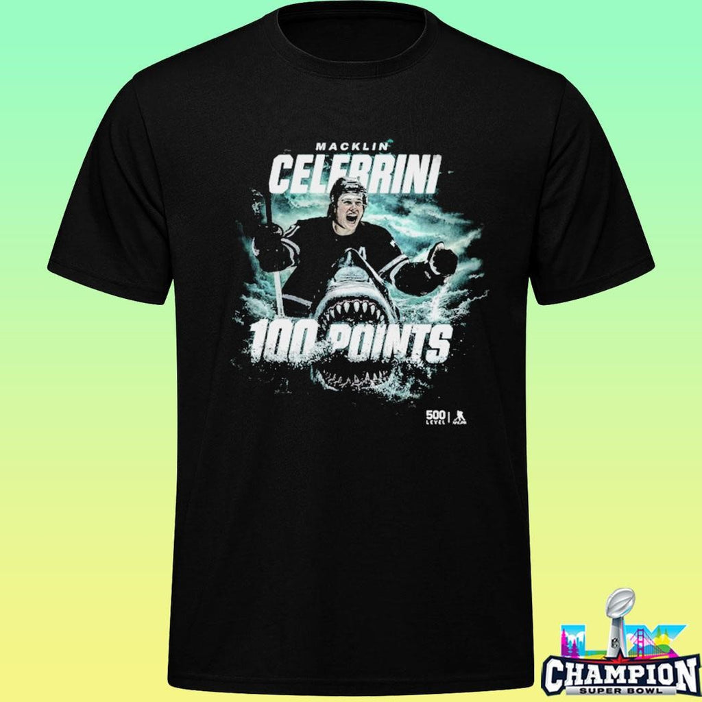 Macklin Celebrini San Jose 100 Points Shirt