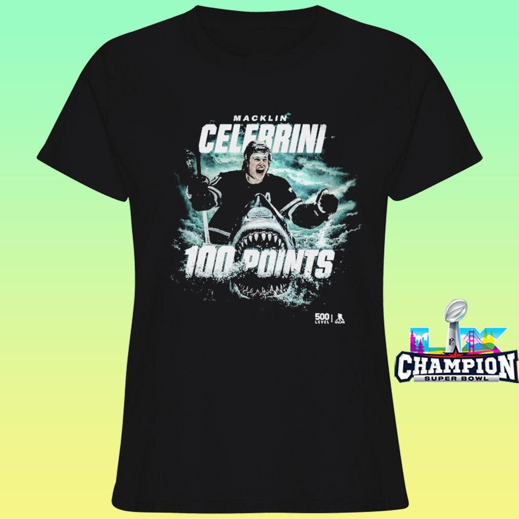 Macklin Celebrini San Jose 100 Points Shirt