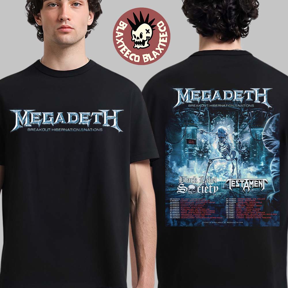 Megadeth Breakout Hibernation Of The Nations 2027 Spring Tour Schedule Dates T-Shirt