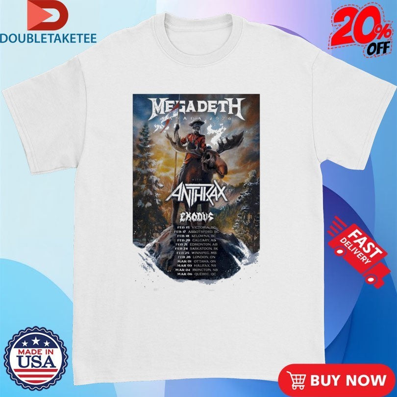 Megadeth X Anthrax 2026 Canada Tour Shirts