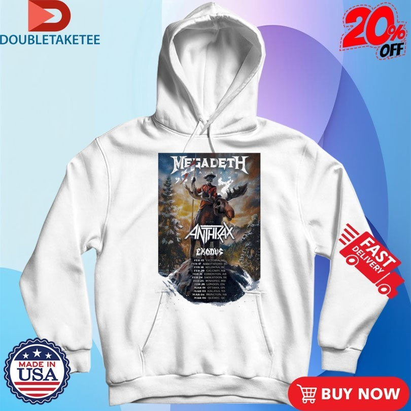 Megadeth X Anthrax 2026 Canada Tour Shirts