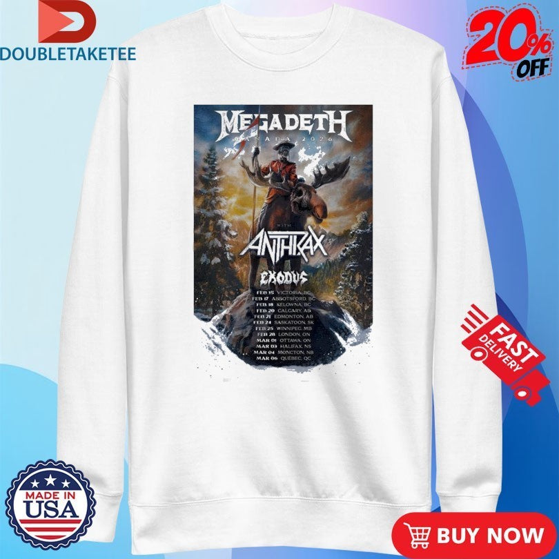 Megadeth X Anthrax 2026 Canada Tour Shirts