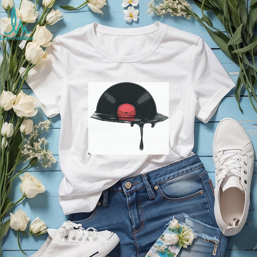 Melting Vinyl Record LP Minimalist Music Enthusiast Shirt
