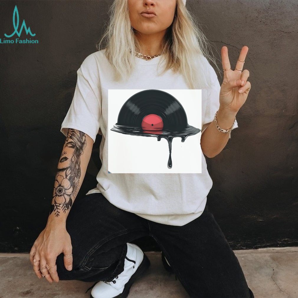 Melting Vinyl Record LP Minimalist Music Enthusiast Shirt