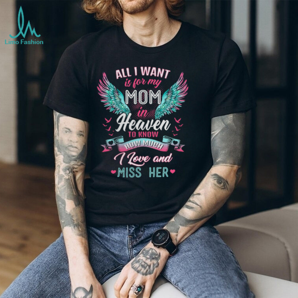 Memorial Mom In Heaven Angel Wings Remembrance T Shirt