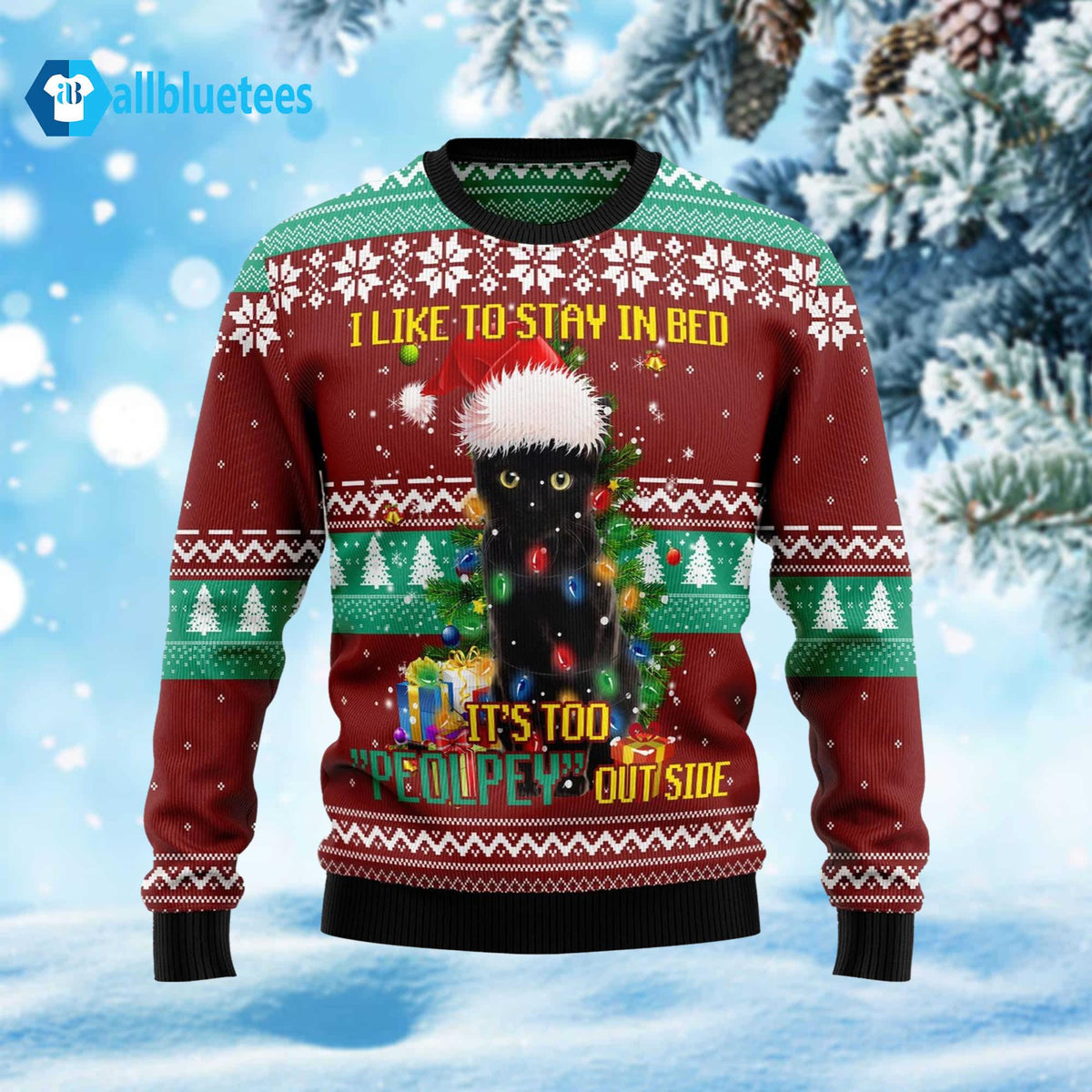 Meowy Cat Lover Ugly Christmas Sweater