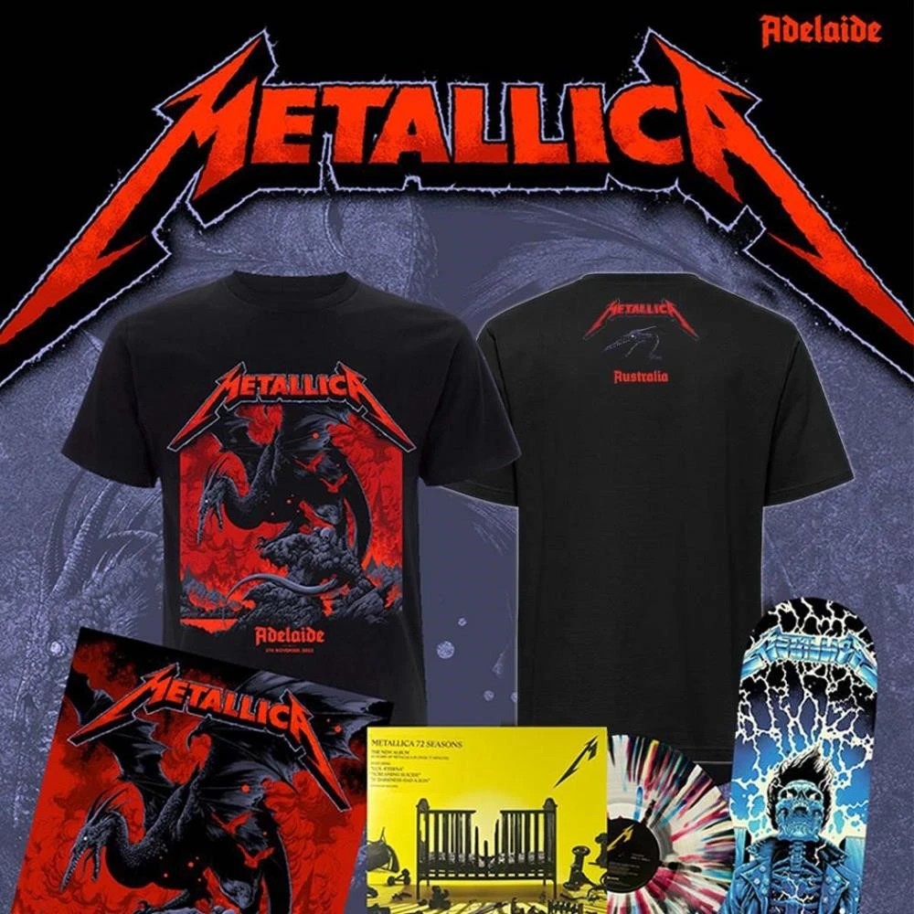 Metallica M72 Adelaide Pop Up Shop At Adelaide Oval In Adelaide Australia On November 5 2025 Two Sided Unisex T-Shirt