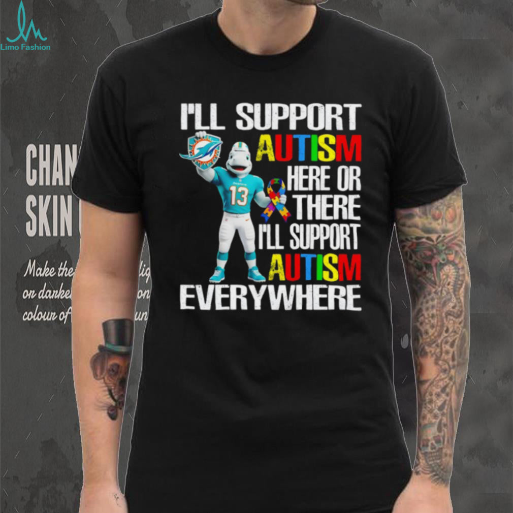 Miami Dolphins T.D. Mascot Autism Awareness Support T Shirt