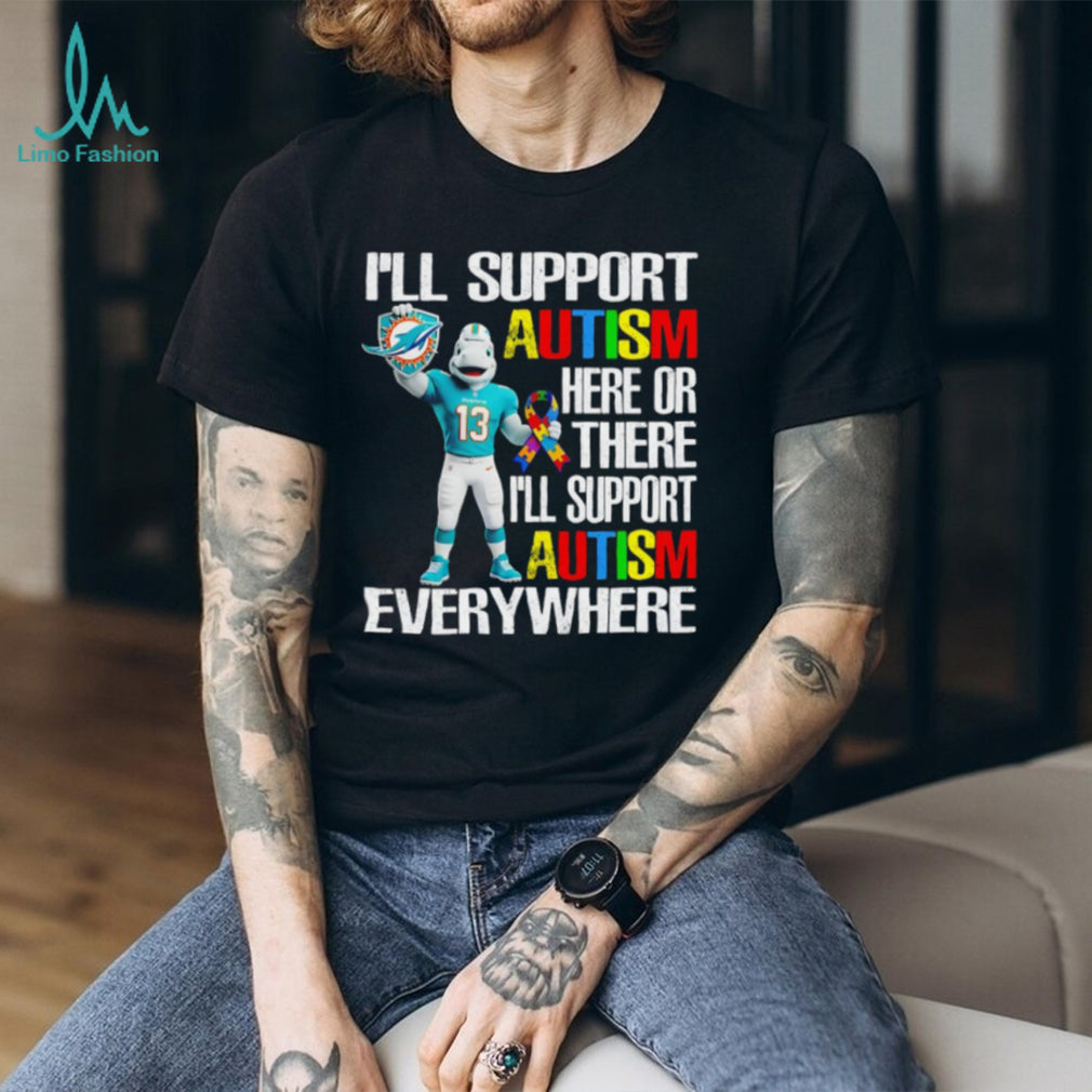 Miami Dolphins T.D. Mascot Autism Awareness Support T Shirt
