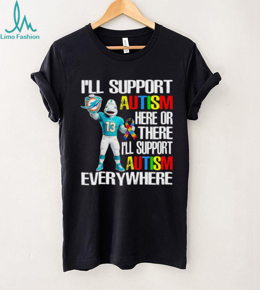 Miami Dolphins T.D. Mascot Autism Awareness Support T Shirt