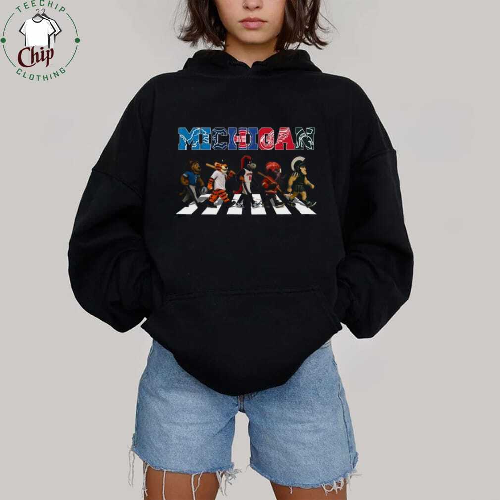 Michigan Sports Mascots Abbey Road Style Crossing T Shirt