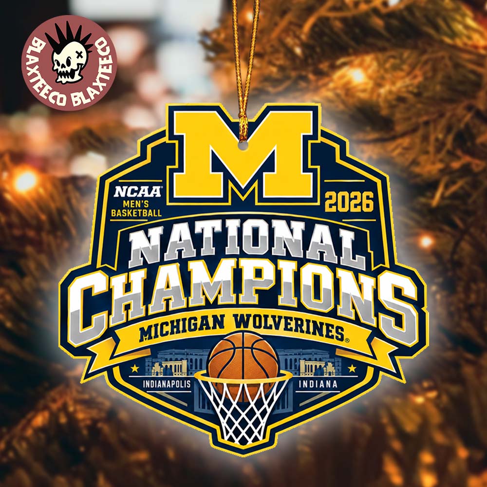 Michigan Wolverines 2026 NCAA Men’s Basketball National Champions Christmas Tree Decorations Ornament