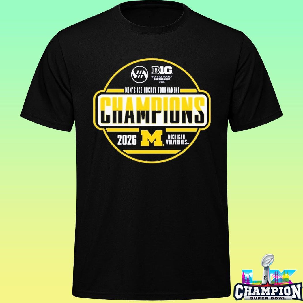 Michigan Wolverines Men’s Ice Hockey 2026 Big 10 Tournament Champions Locker Room Shirt