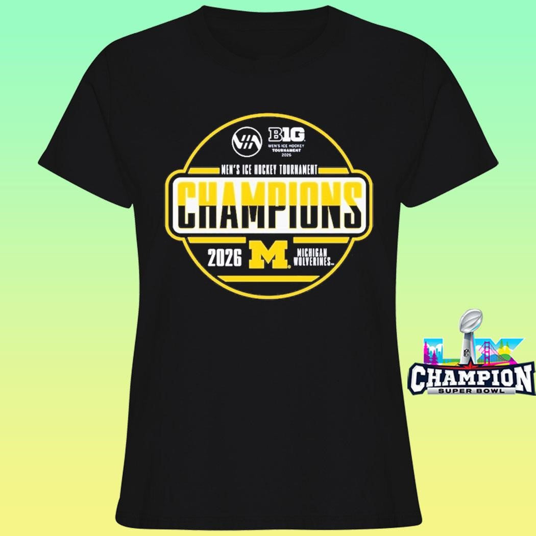 Michigan Wolverines Men’s Ice Hockey 2026 Big 10 Tournament Champions Locker Room Shirt