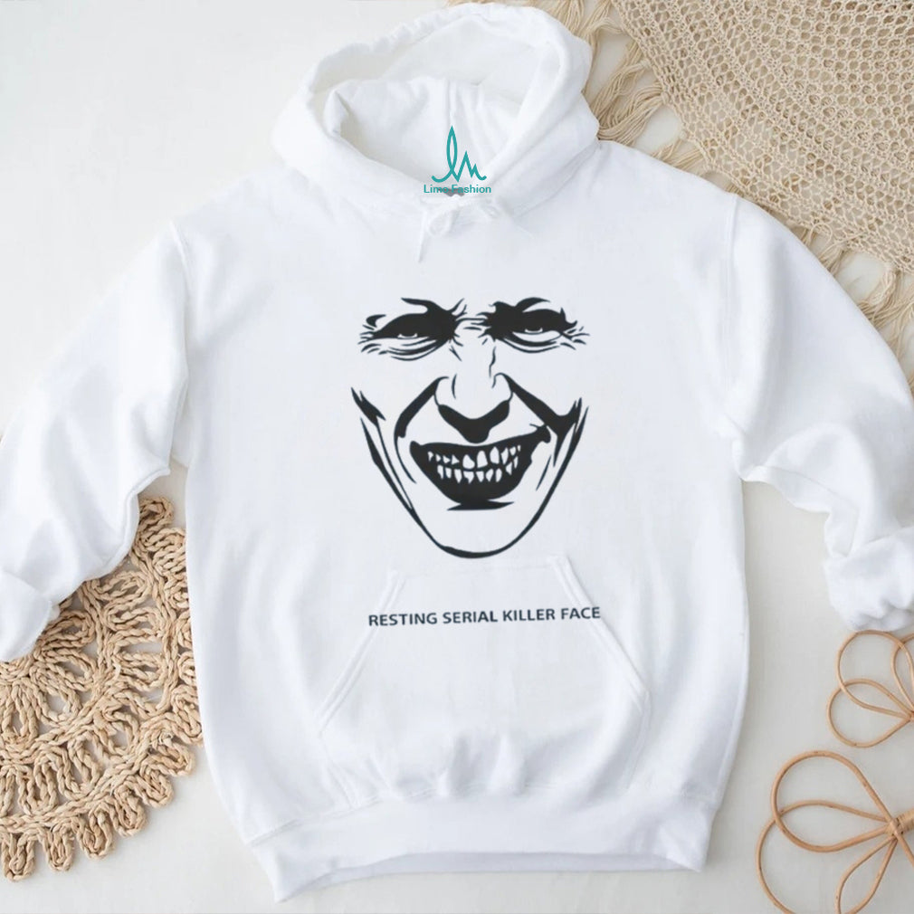 Minimalist Resting Serial Killer Face Creepy Smile Graphic Tee