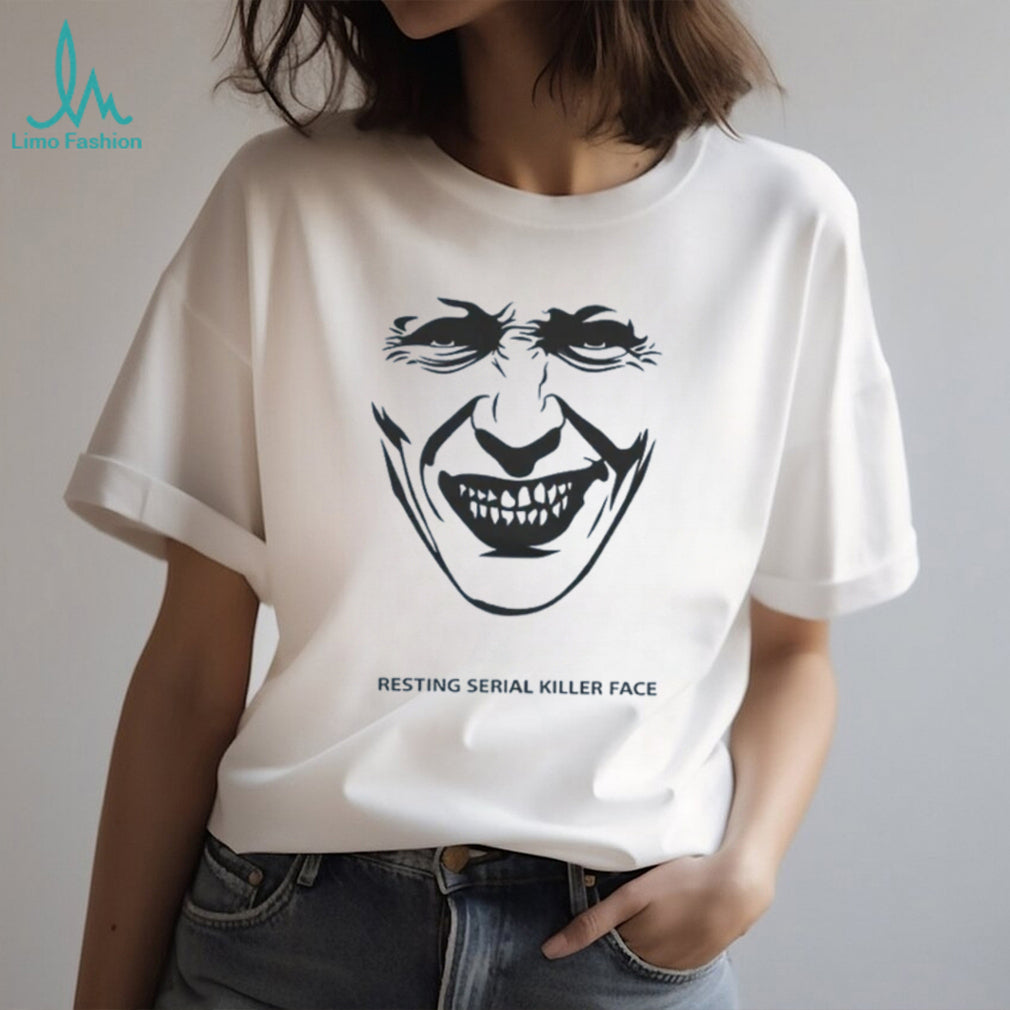 Minimalist Resting Serial Killer Face Creepy Smile Graphic Tee
