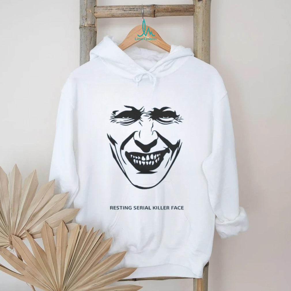 Minimalist Resting Serial Killer Face Creepy Smile Graphic Tee