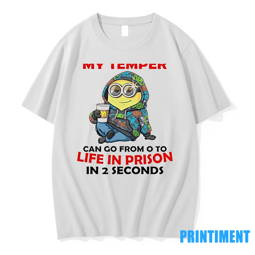Minion I Avoid Stupidity Because My Temper Can Go From O To Life In Prison T-Shirts, Hoodie, Sweatshirt | InkNestWear.com