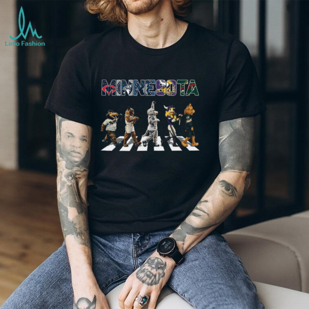 Minnesota Sports Mascots Abbey Road Style Crossing T Shirt