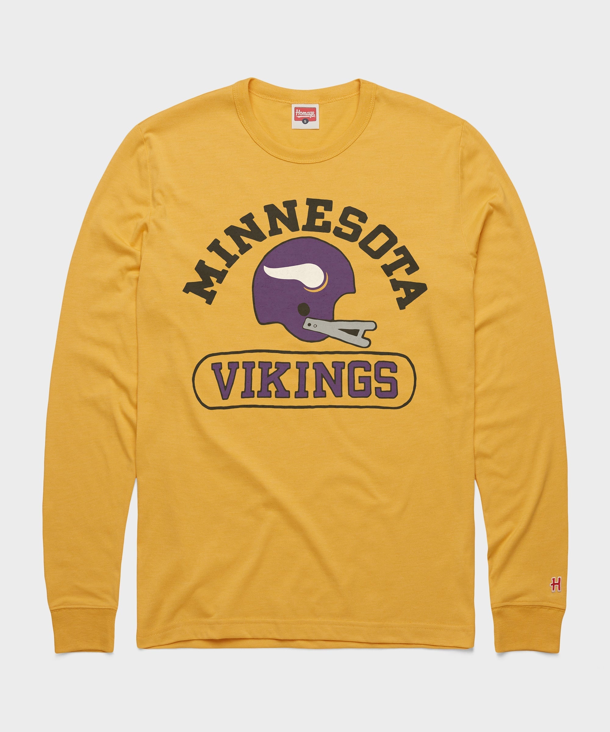 Minnesota Vikings Throwback Helmet Long Sleeve Tee