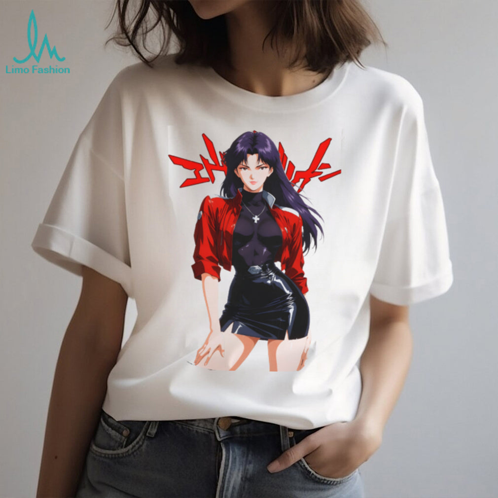 Misato Katsuragi Evangelion Anime Aesthetic Streetwear T Shirt