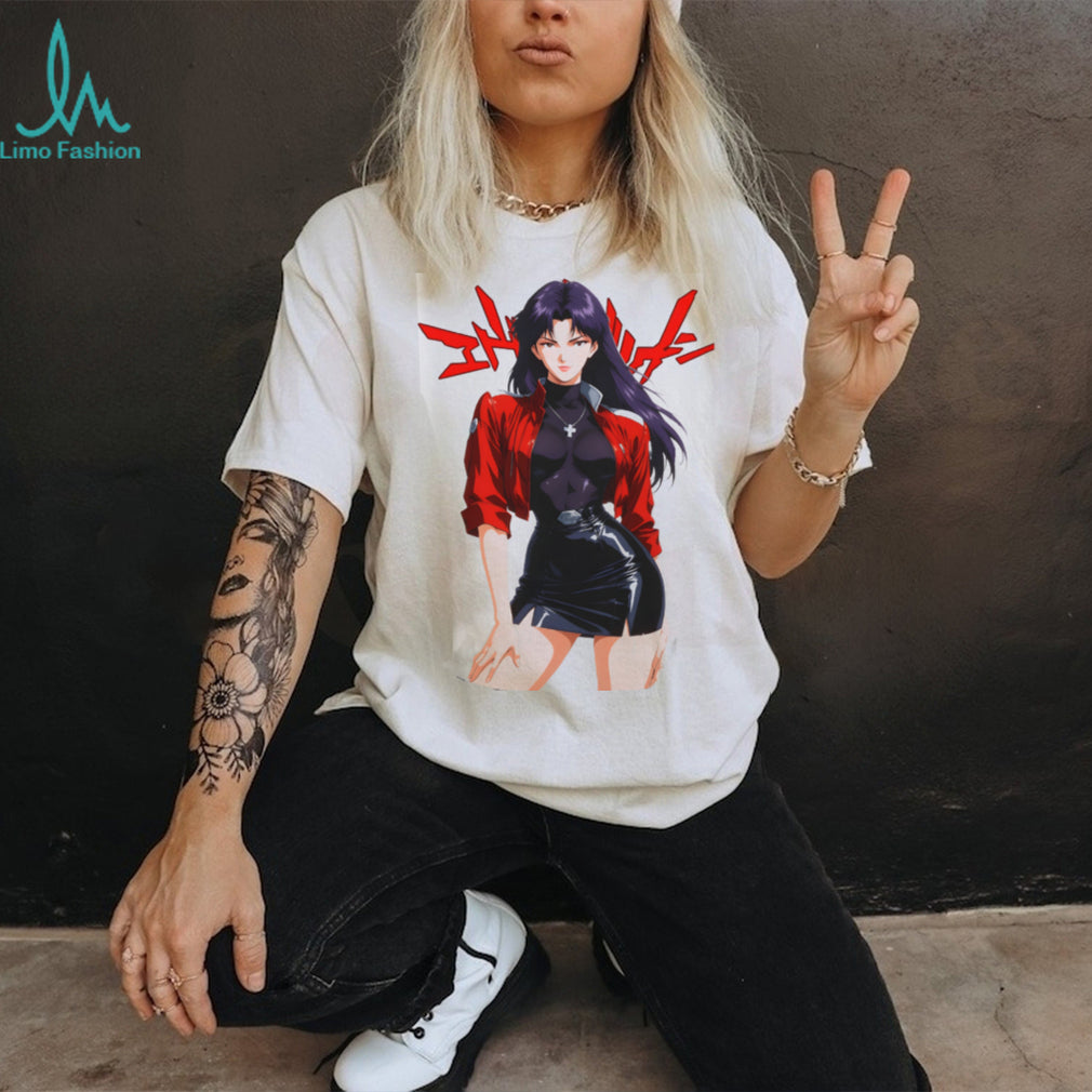 Misato Katsuragi Evangelion Anime Aesthetic Streetwear T Shirt