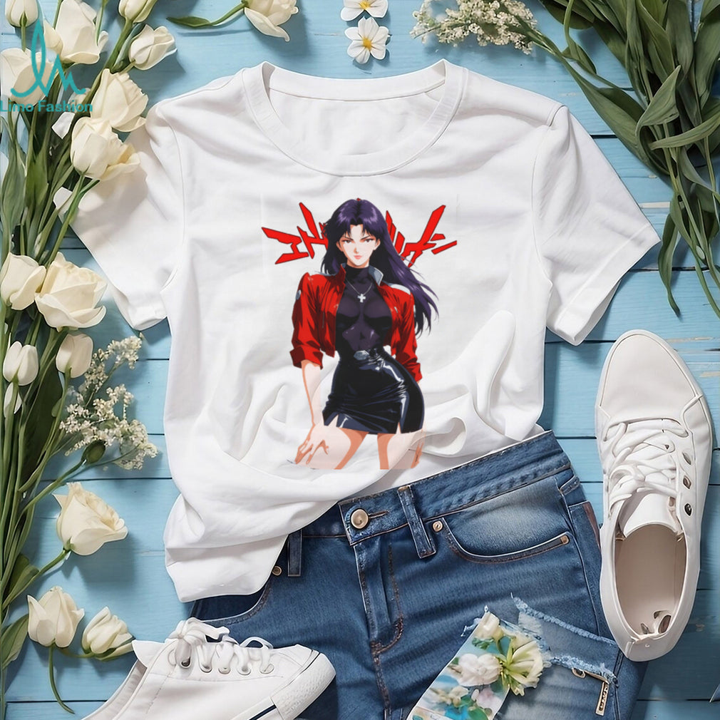 Misato Katsuragi Evangelion Anime Aesthetic Streetwear T Shirt