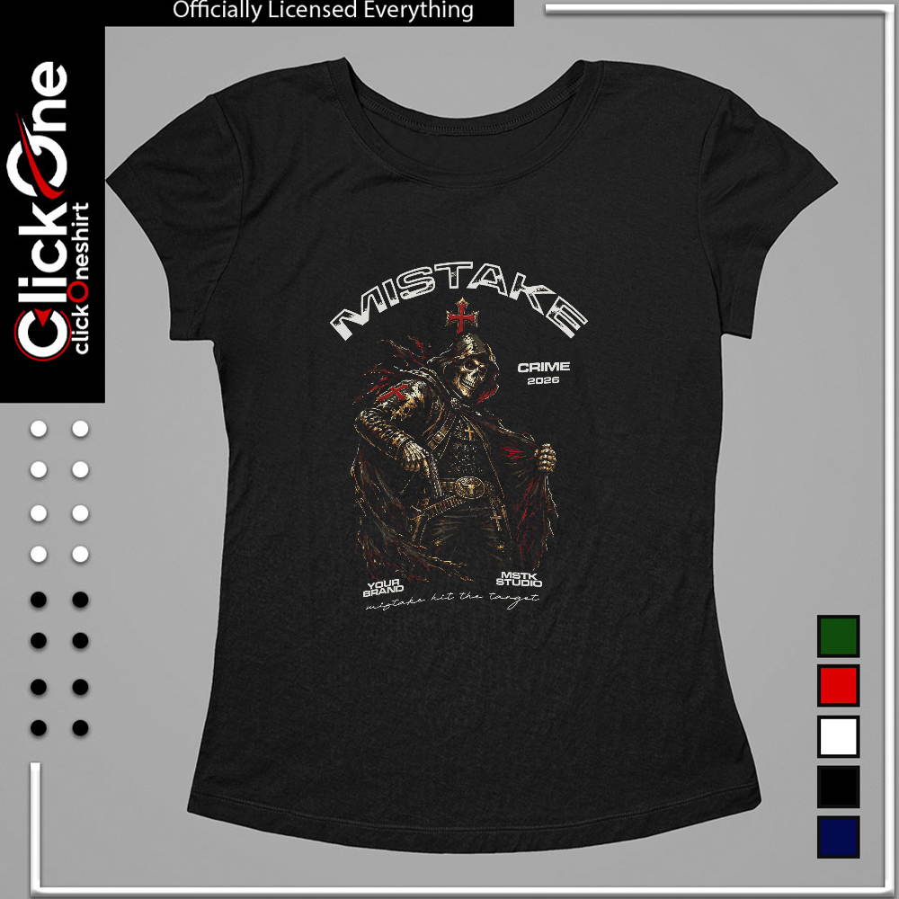 Mistake Crime 2026 Skull Templar Cross Gun Bull Cowboy Belt Buckle shirt