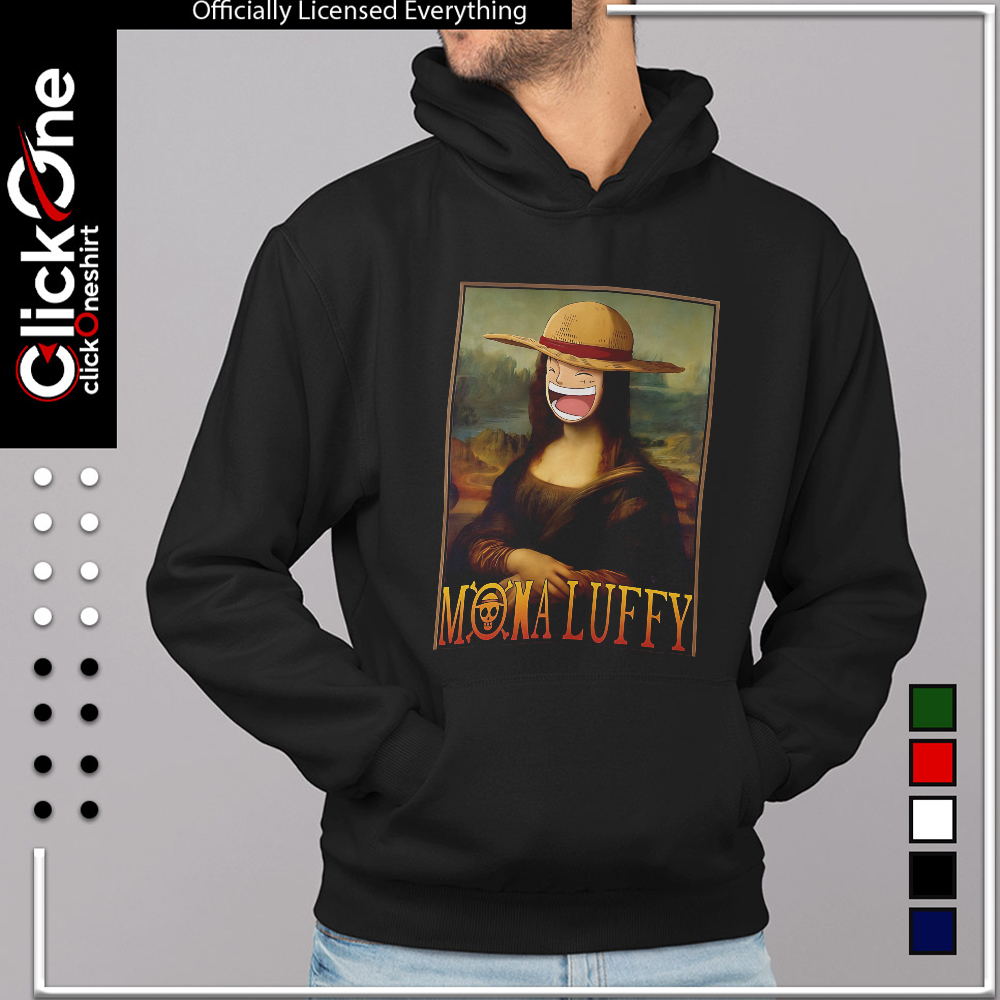 Mona Luffy Anime Mona Lisa parody shirt