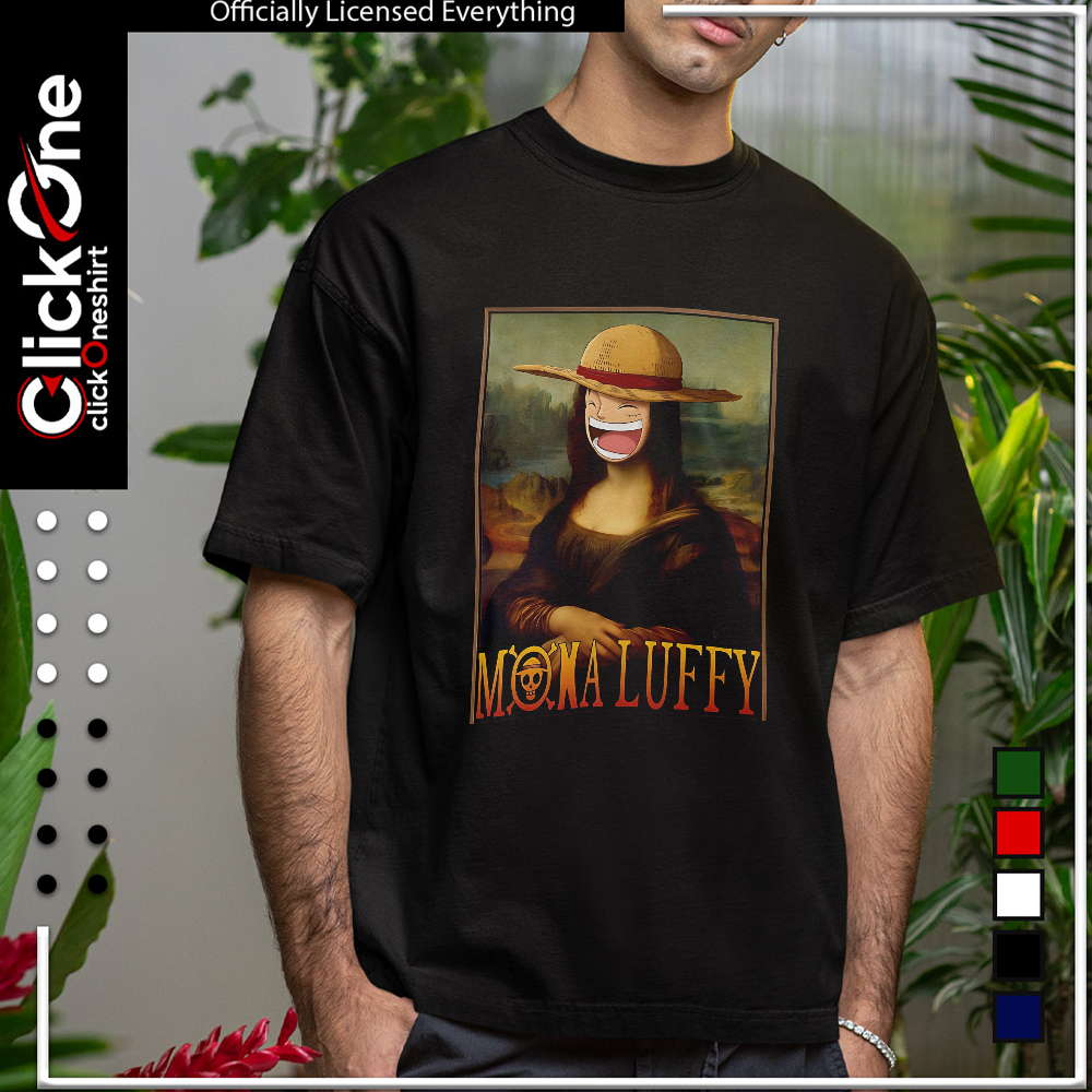 Mona Luffy Anime Mona Lisa parody shirt