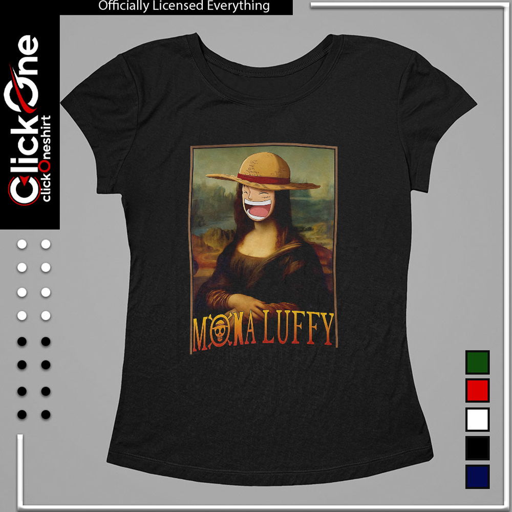 Mona Luffy Anime Mona Lisa parody shirt