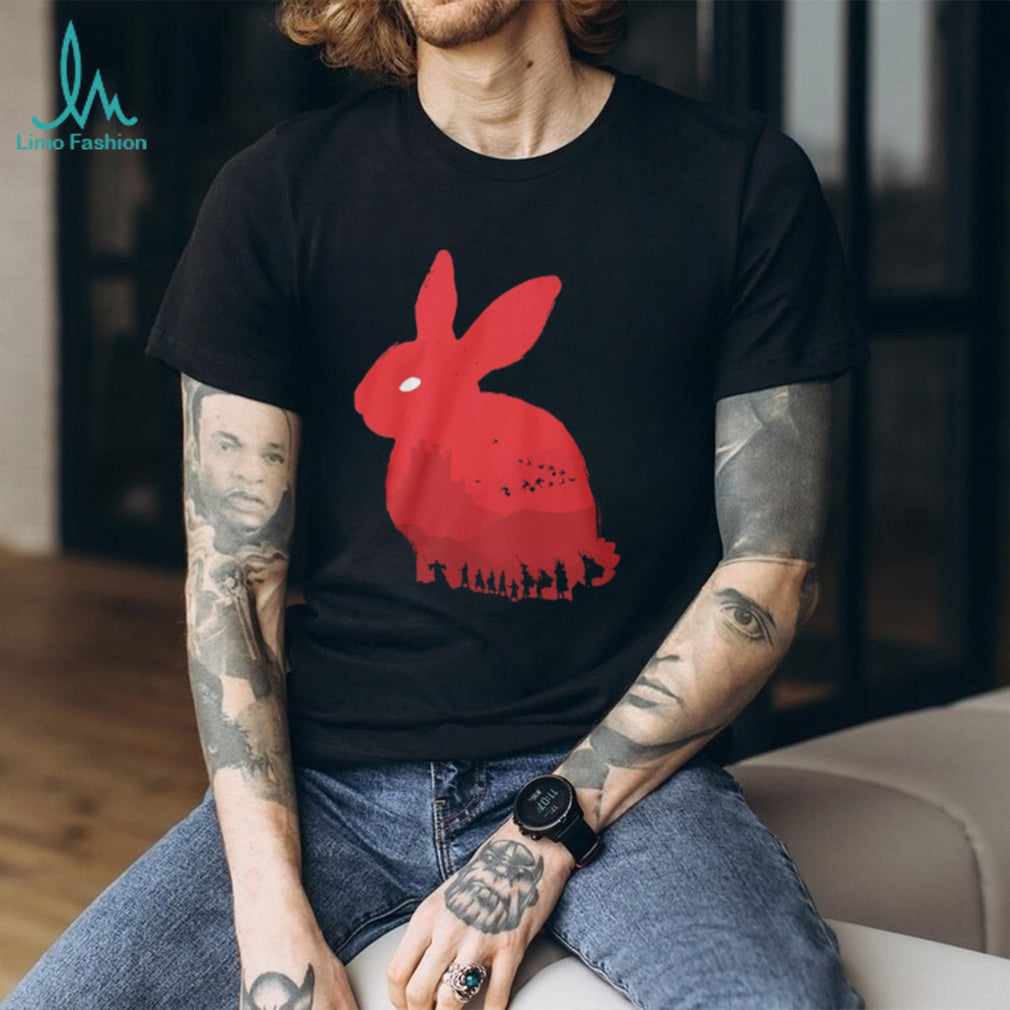 Monty Python Holy Grail Killer Rabbit of Caerbannog Silhouette T Shirt