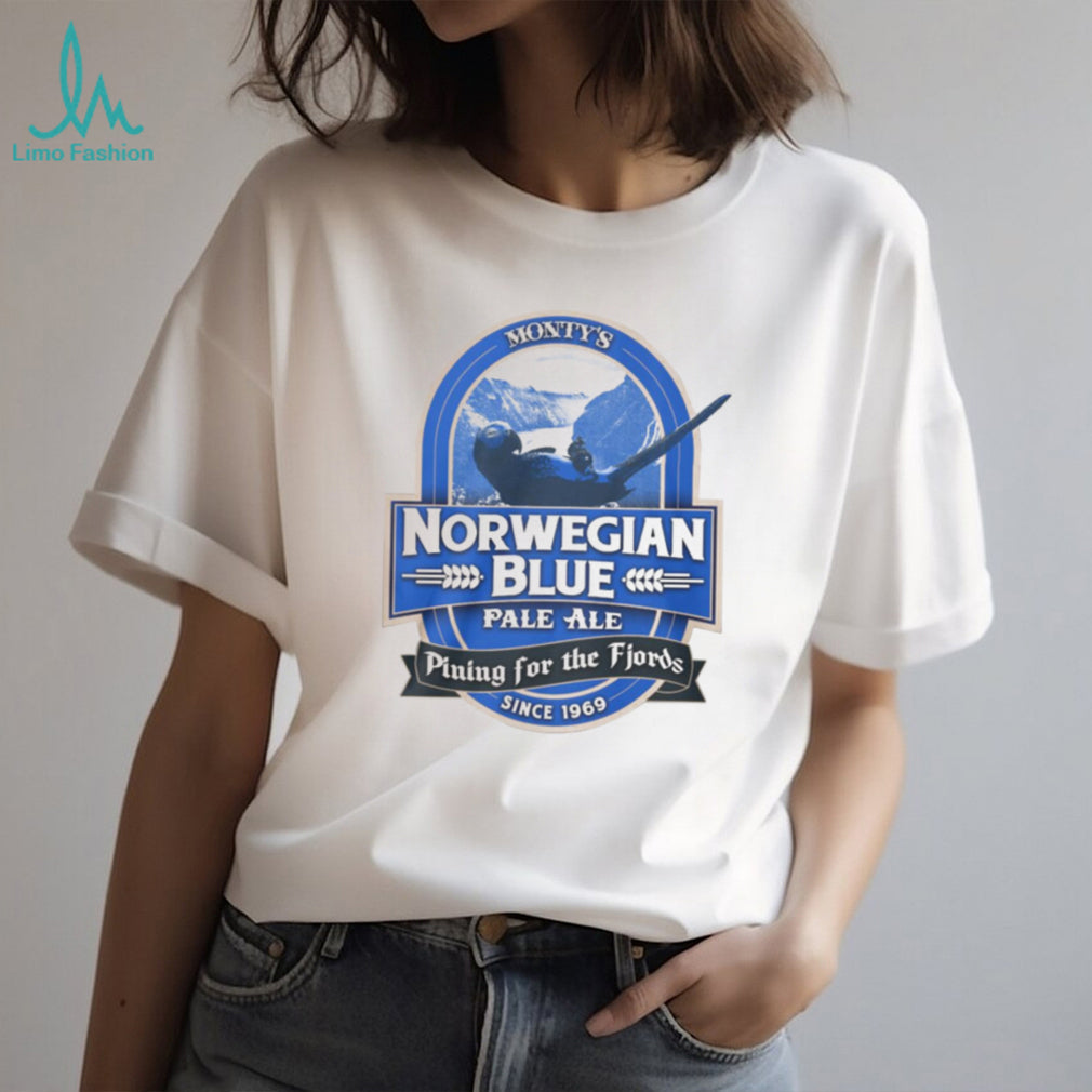 Monty’s Norwegian Blue Pale Ale T Shirt Dead Parrot Pining for the Fjords