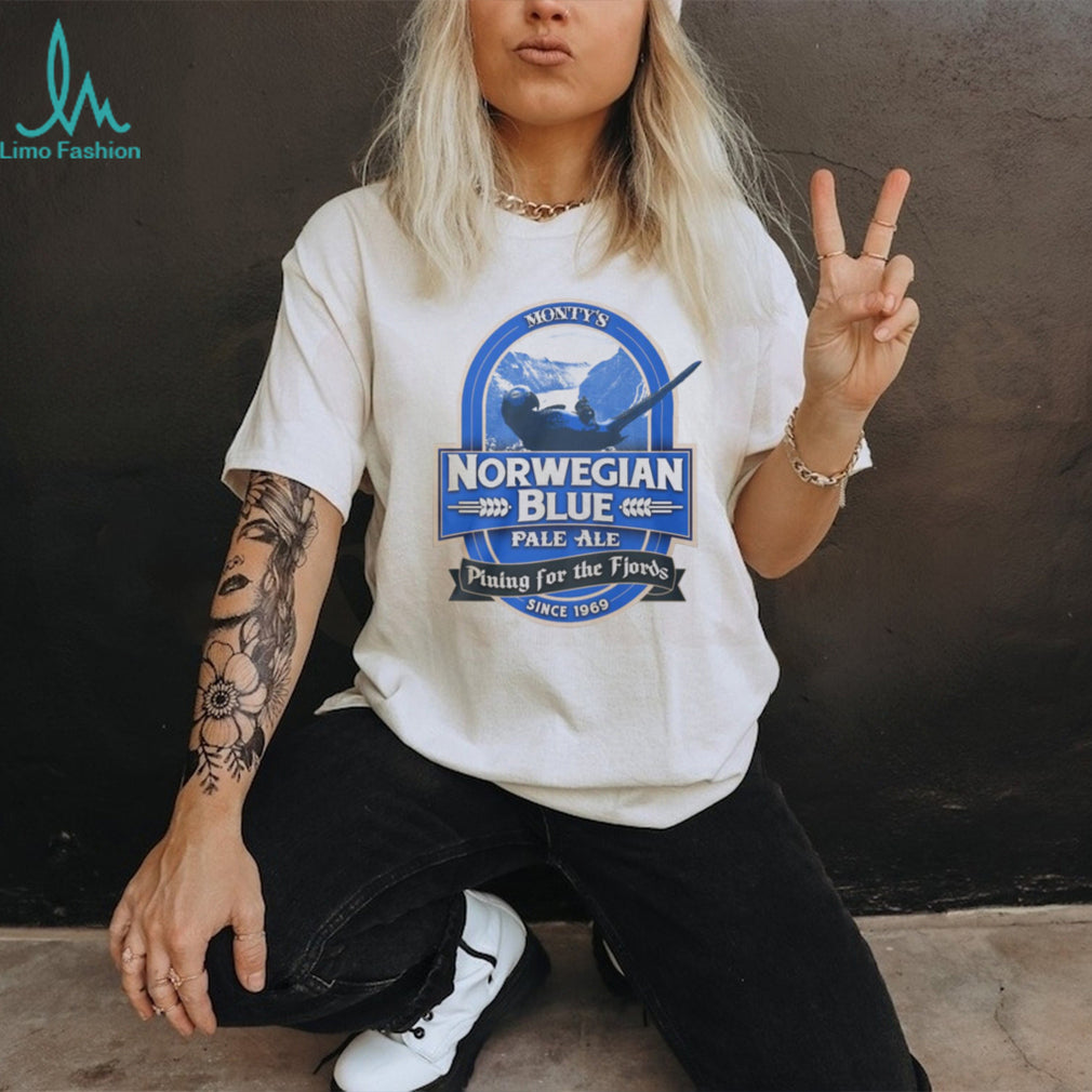 Monty’s Norwegian Blue Pale Ale T Shirt Dead Parrot Pining for the Fjords
