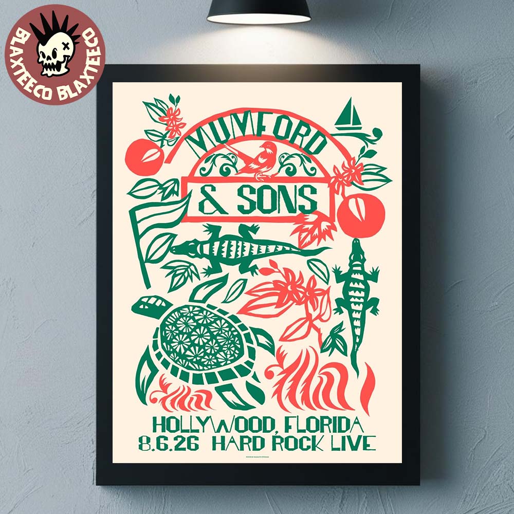 Mumford And Sons Hollywood Florida 2026 Event Poster At Hard Rock Live On August 6 2026 Home Decor Poster Canvas