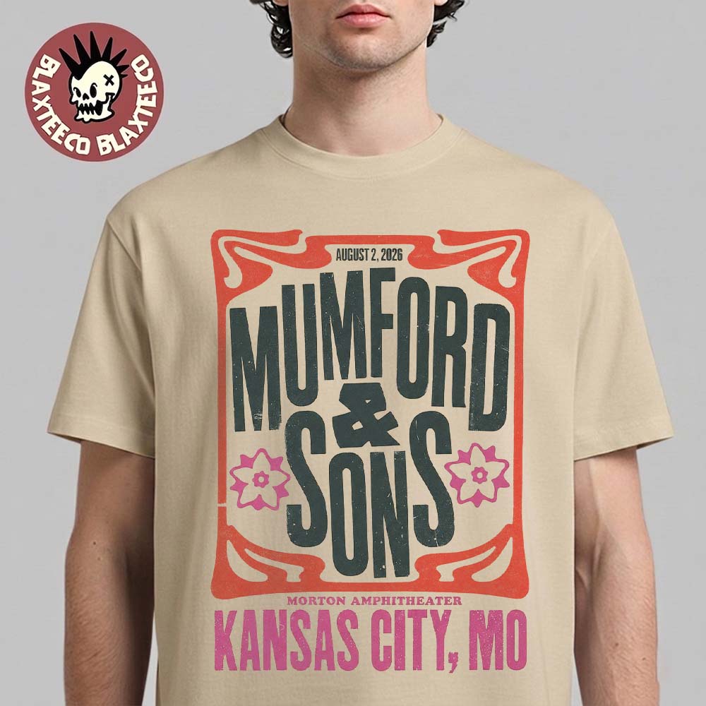 Mumford And Sons Kansas City MO 2026 Event Poster At Morton Amphitheater On August 2 2026 T-Shirt