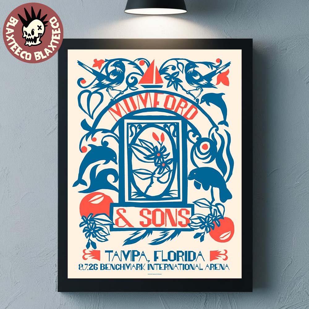 Mumford And Sons Tampa Florida 2026 Event Poster At Benchmark International Arena On August 7 2026 Home Decor Poster Canvas