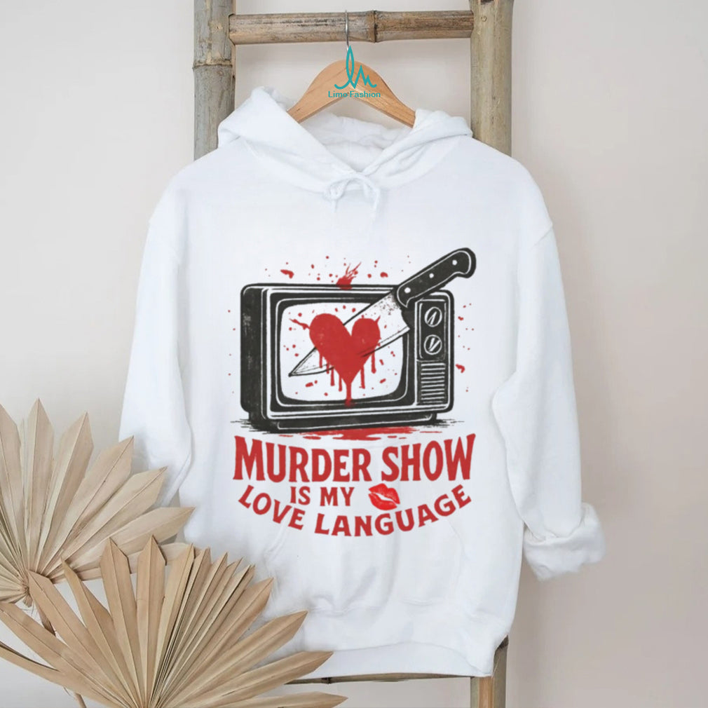 Murder Show Love Language Vintage TV and Knife Graphic Tee
