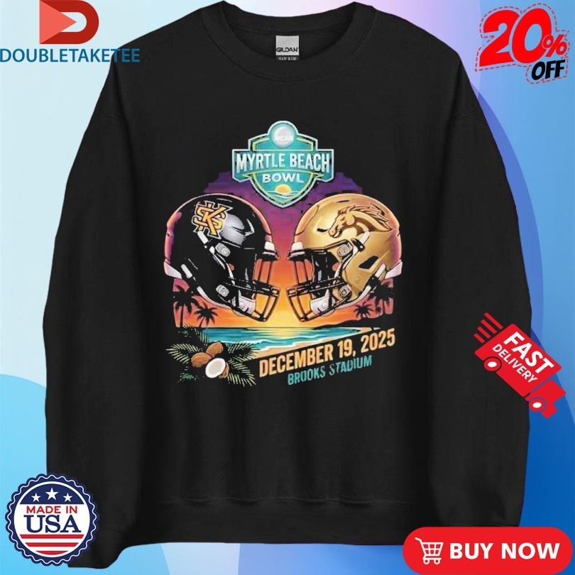 Myrtle Beach Bowl Presented By Engine Kennesaw State Owls vs Western Michigan Broncos Helmet Head To Head December 19 2025 At Brooks Stadium Shirts