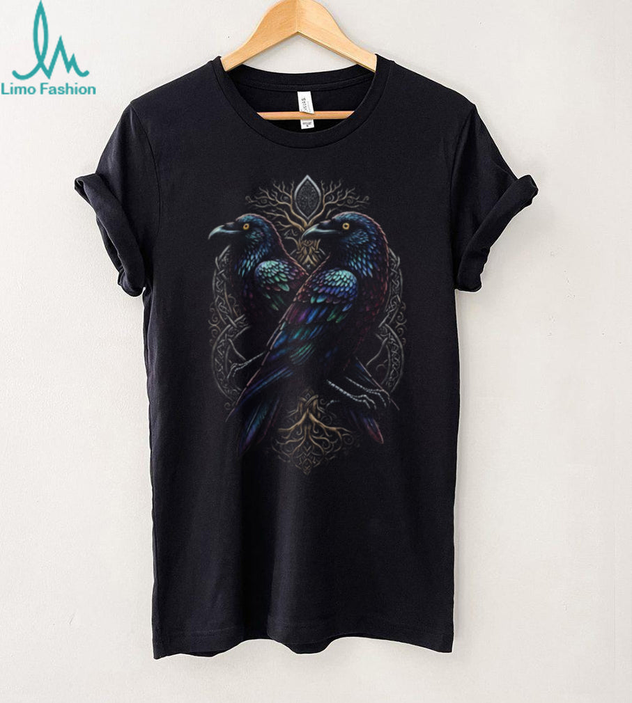 Mystic Twin Ravens Yggdrasil Tree of Life Viking T Shirt
