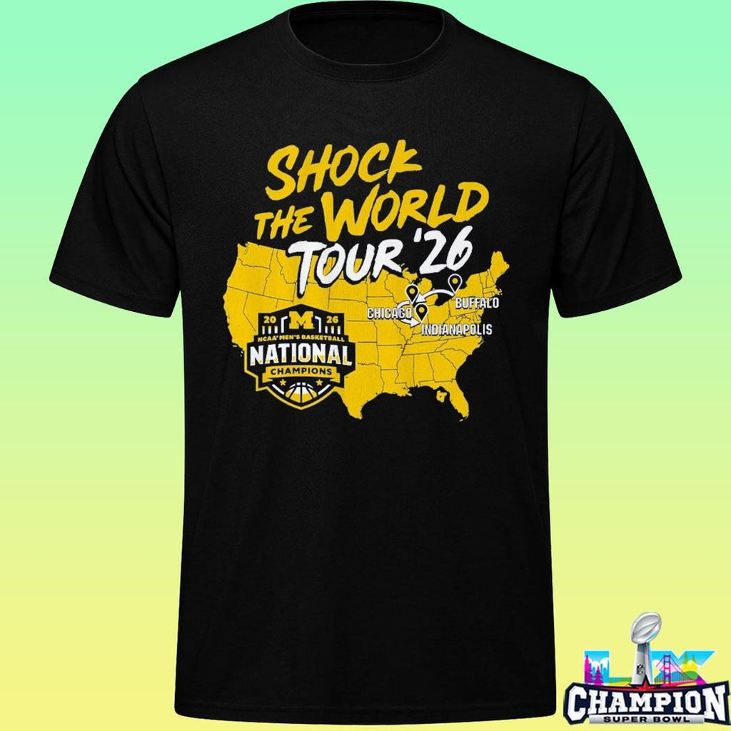 National Champions Shock The World Tour Michigan Mbb 2026 Shirt