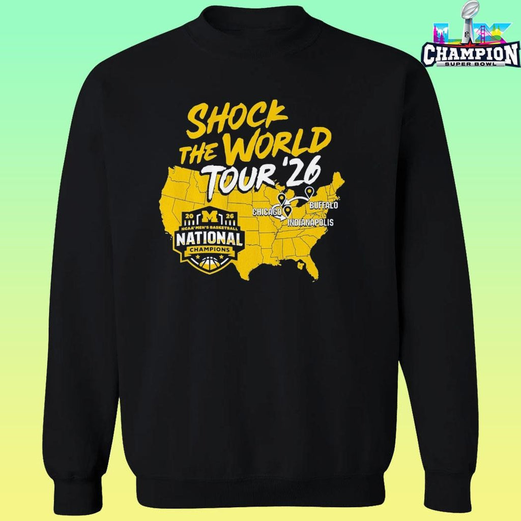 National Champions Shock The World Tour Michigan Mbb 2026 Shirt