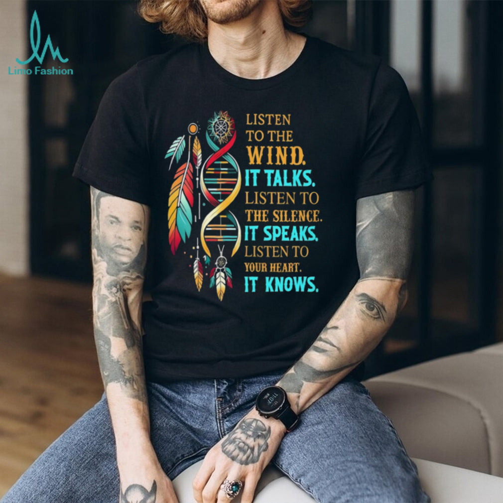 Native American Wisdom “Listen to the Wind” Dreamcatcher DNA T Shirt