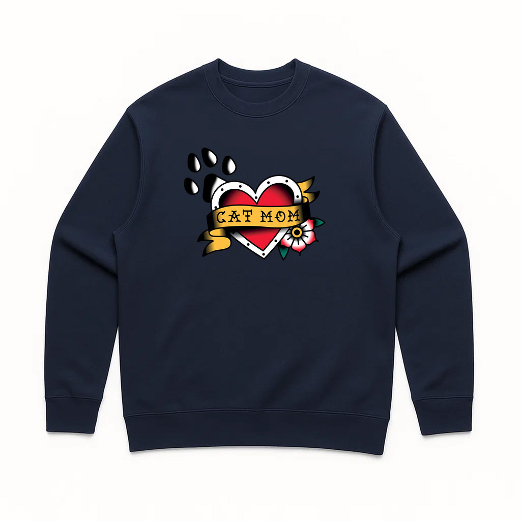Unisex | Tattoo Cat Mom | Crewneck Sweatshirt