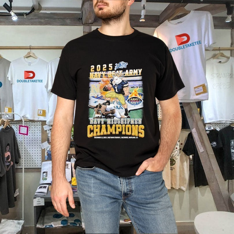 Navy Midshipmen Victory Beat Army Black Knights Champions 2025 Baltimore Maryland US Mascot Shirts