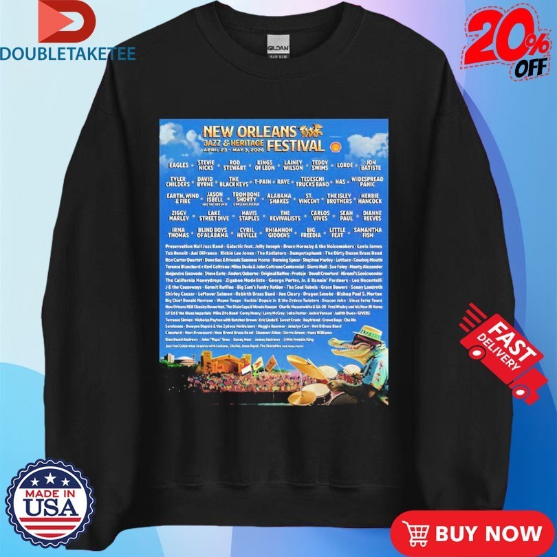 New Orleans Jazz And Heritage Festival Music Lineup On April 23 to May 3 2026 Shirts