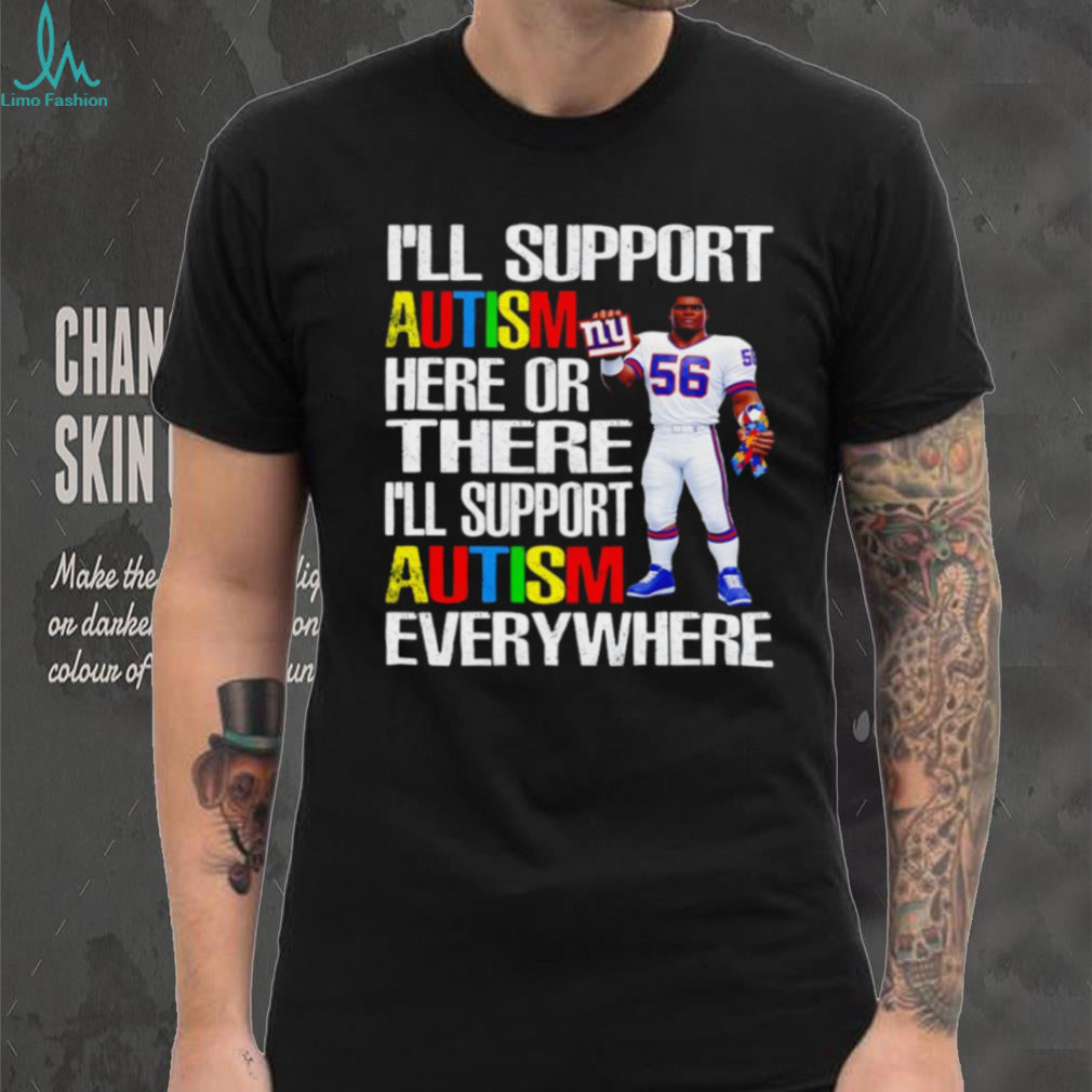New York Giants Lawrence Taylor Autism Awareness Support T Shirt