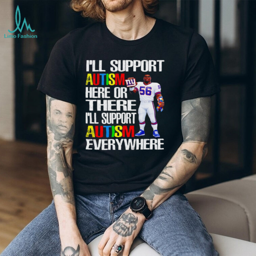 New York Giants Lawrence Taylor Autism Awareness Support T Shirt