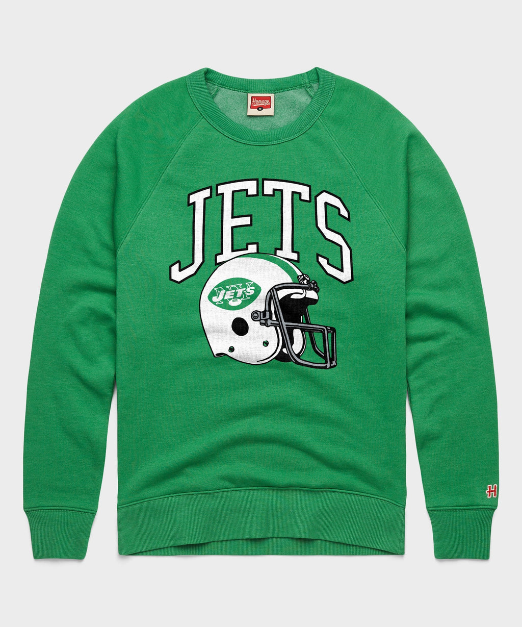 New York Jets Helmet Retro Crewneck